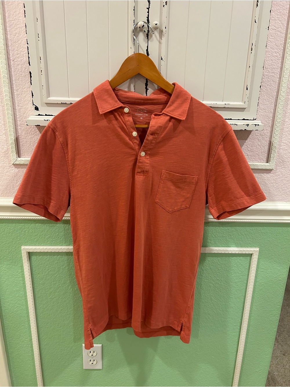 J. Crew Men's Short-Sleeve Polo in Coral-Red NWT Medium